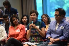 Minister Josephine Teo sharing her views after the presentation
