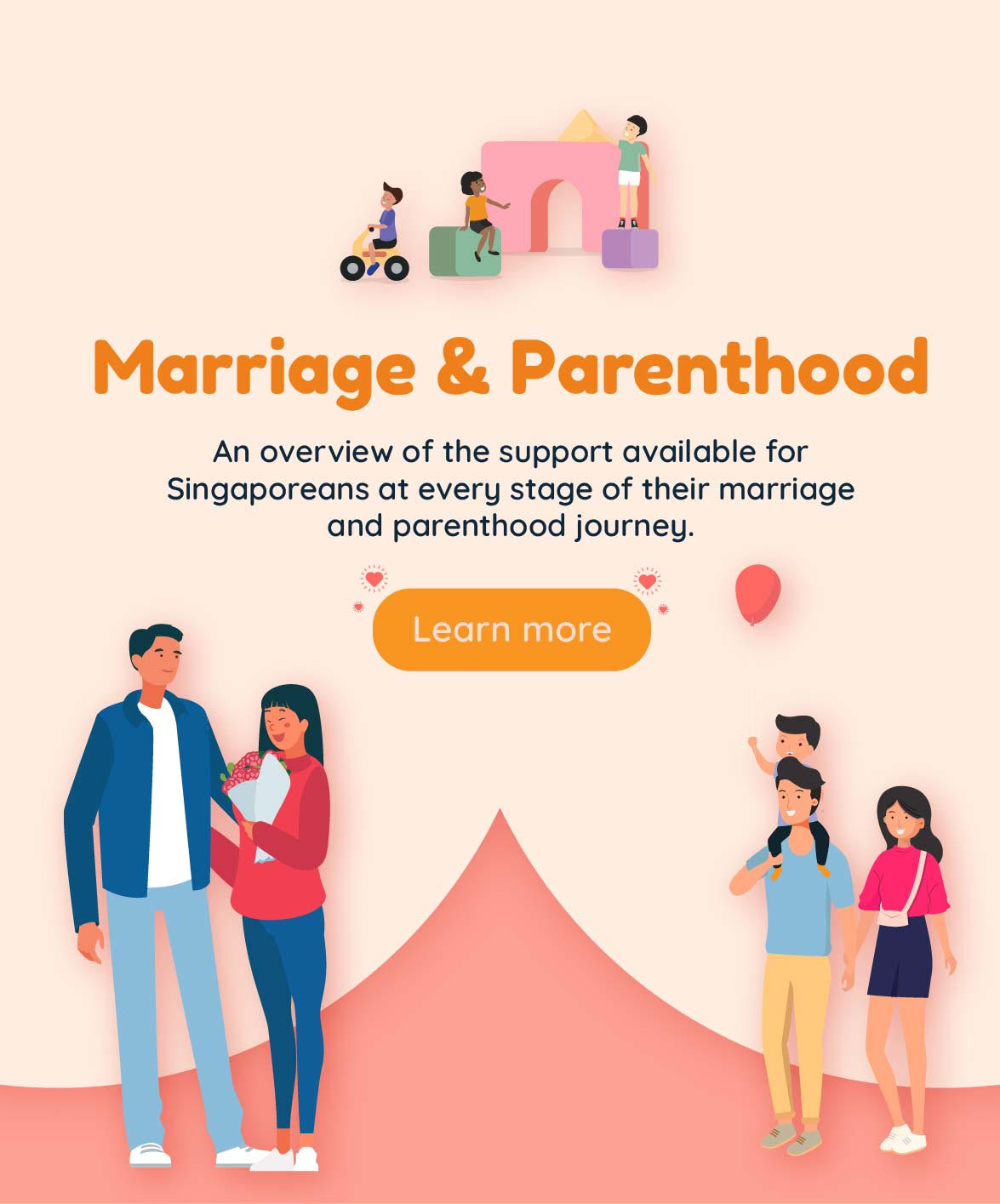 Marriage and parenthood banner mobile